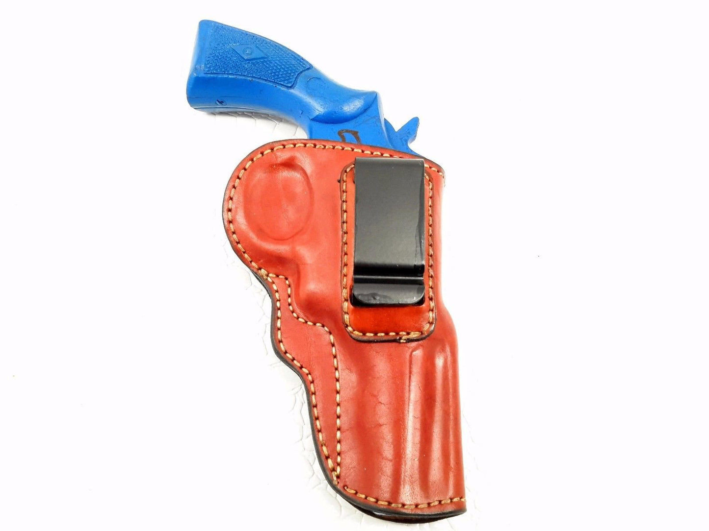 IWB Inside the Waistband Leather Belt Holster – Premium Cowhide Fits .38 Special revolver (3")