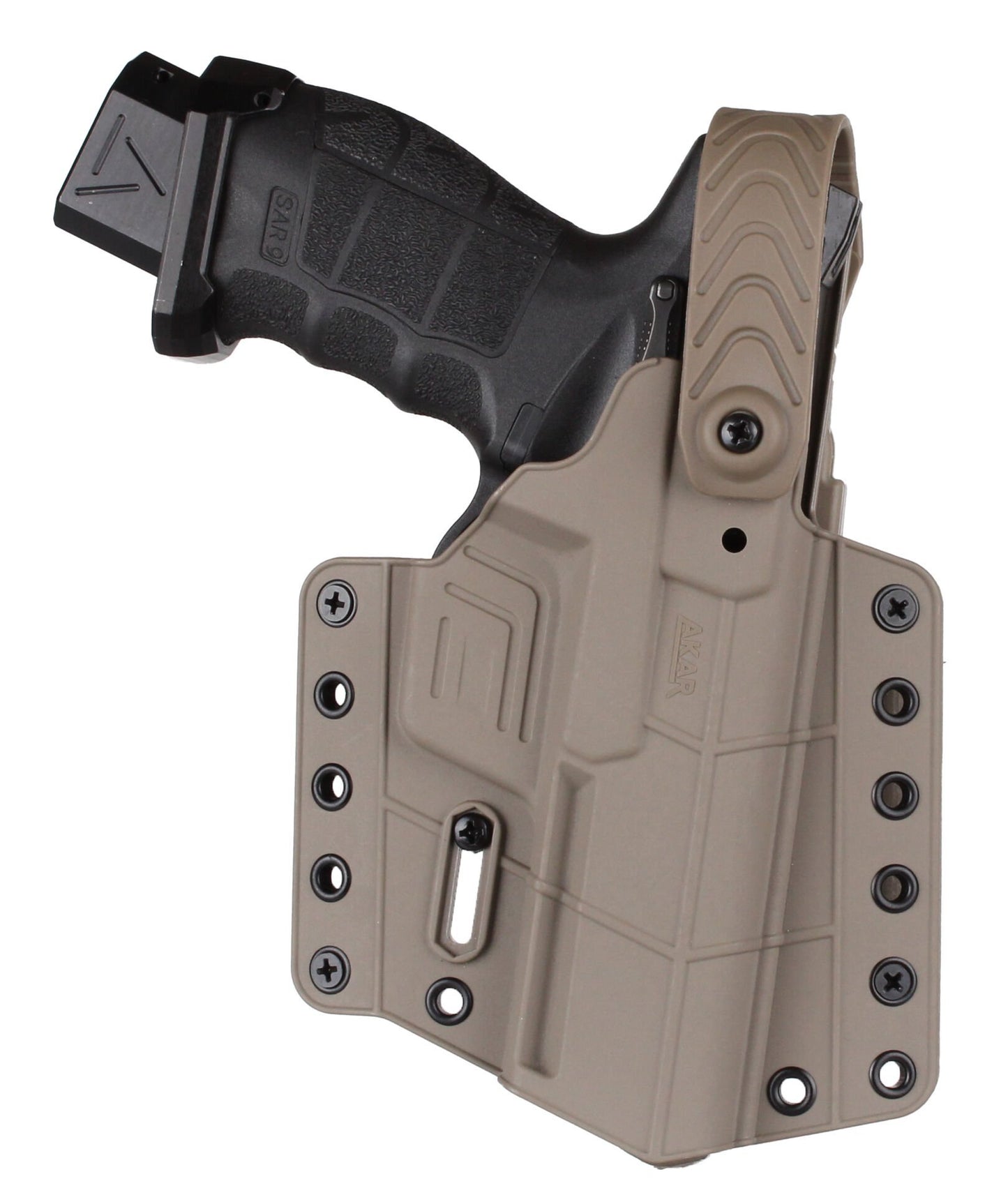 OWB Holster Compatible with Sarsılmaz Sar9 Series,Sar9, Sar9 Mete, Sar9 X, Sar9 C, Sar9 Gen2, Sar9 CX, Outside Waistband Carry Holster with Level II Retention, Closed Lock System