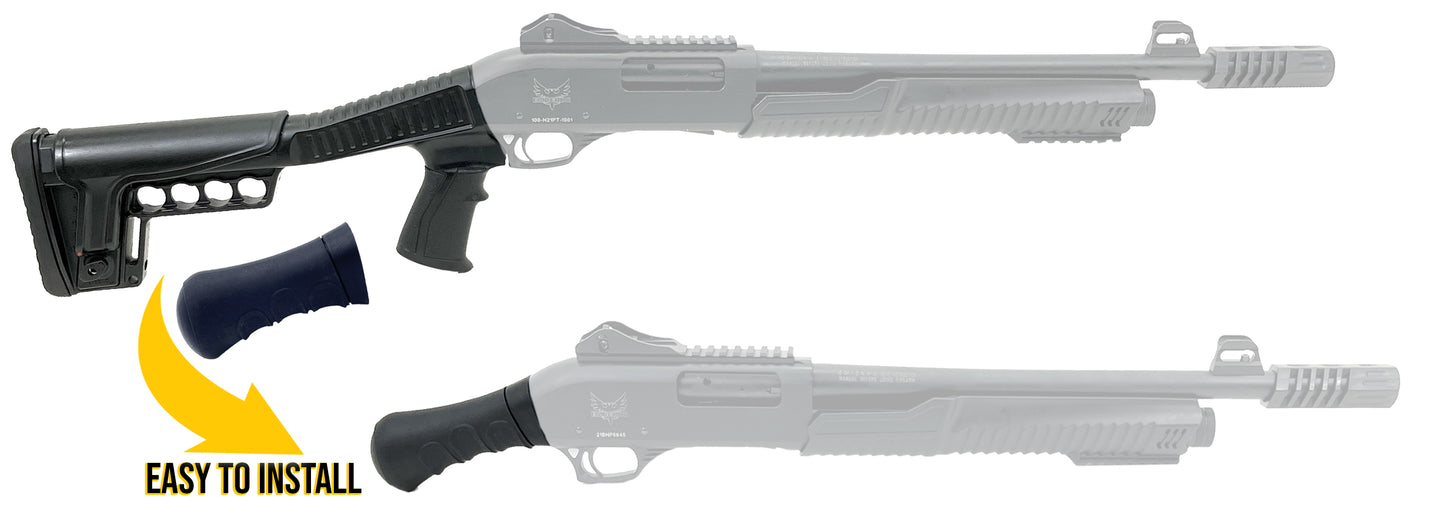 Winchester SXP Defender Pump-Action Shotgun | Raptor Birds Head Furniture Kit, FOREND & GRIP Wooden Effect | Coated