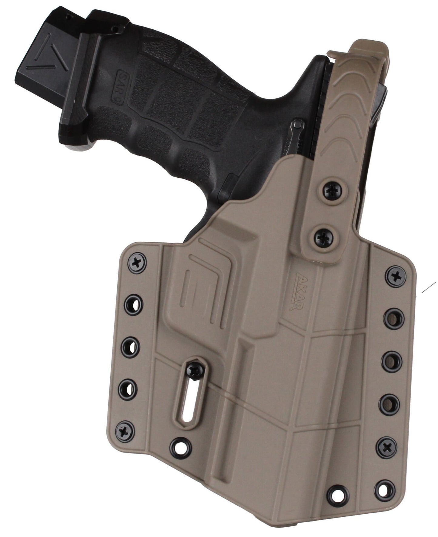 Level 2 OWB Holster Compatible with Sarsılmaz SAR9 Series, Sar9, Sar9 Mete, Sar9 X, Sar9 C, Sar9 Gen2, Sar9 CX, Outside Waistband Carry Holster with Retention