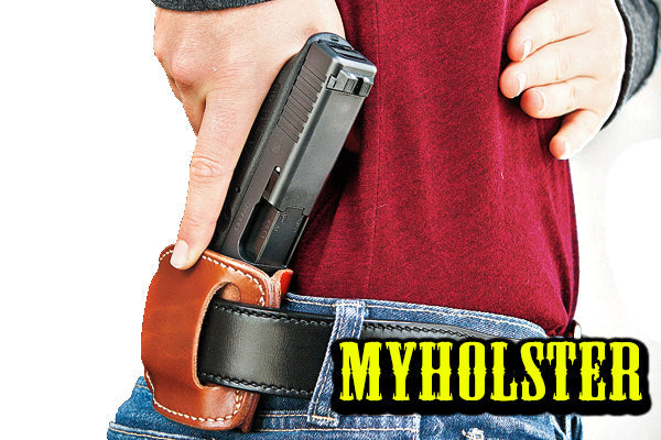 Smith & Wesson SW (Sigma) SW9VE Premium Leather Universal IWB or OWB Ambidextrous Belt Slide Holster