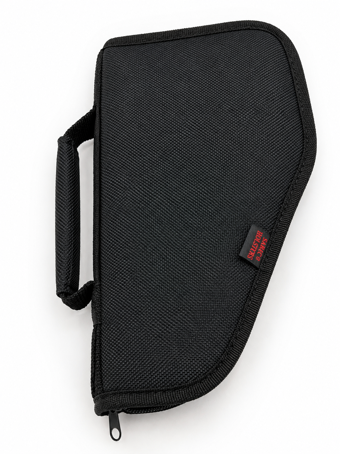 Premium Padded Nylon Pistol Storage Case – Soft Red Interior – Black
