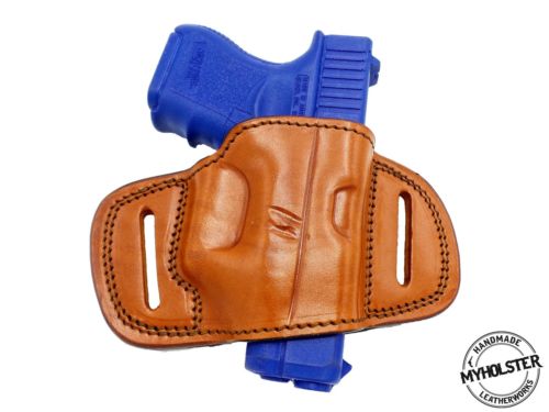 QUICK DRAW OWB BELT HOLSTER Brown/Black Leather For Glock 26/27/33