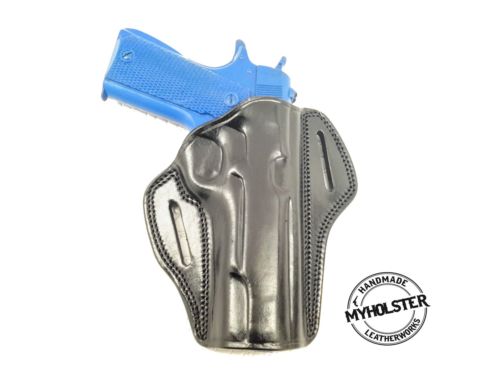 1911 4" 5" OWB Open Top Belt Right Hand Leather Holster