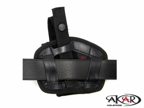 Smith & Wesson M&P9 Shield M2.0 EZ Leather & Nylon Thumb Break Pancake Belt Holster | Akar