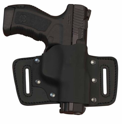 OWB Holster Right Hand Kydex and Cow Hide Black Fits GLOCK 17/19/44
