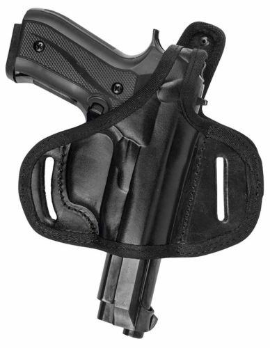 Black Leather Right Hand OWB Thumb Break Belt Holster Fits Glock 21SF