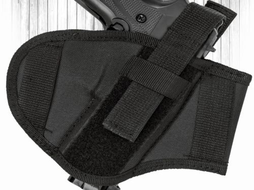 Akar Black Nylon Ambidextrious R/L handed Belt Holster W/ adjustable thumbrake