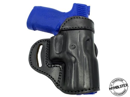 Springfield EMP 1911 9mm 3" Compact OWB Open Top Leather CROSS DRAW Holster