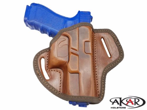 Right Hand Open Top Leather Belt Holster Fits GLOCK 17,19 , Akar