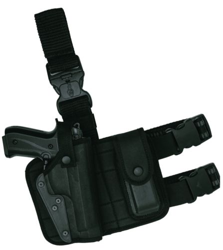 Tactical Pistol Gun Drop Leg Thigh Holster W/Magazine Pouch Right Hand - Large