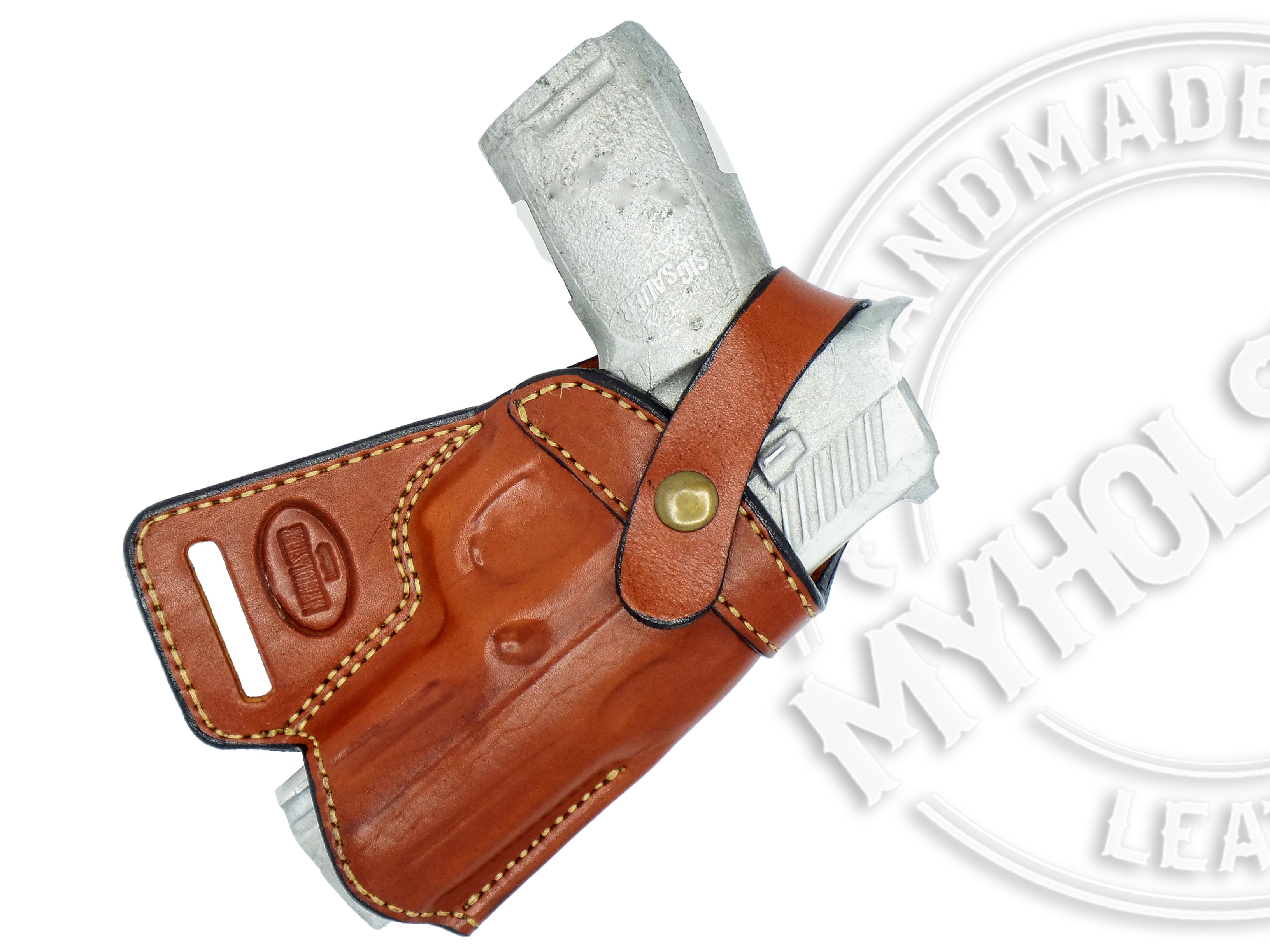Small Of Back Leather Holster For Sig Sauer P320 Compact .40 S&W – Right/Left Hand