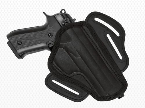 Akar-Black Nylon Belt Holster with 3 loops and thumb break for Glock (see description)