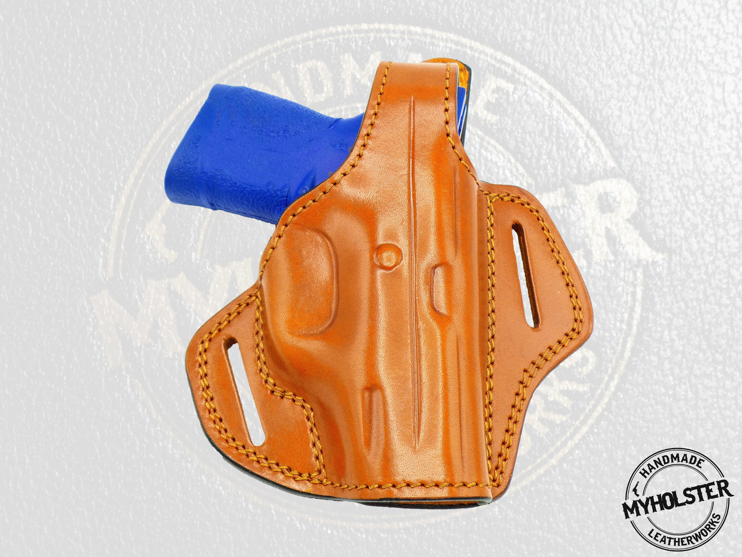 Smith & Wesson M&P 45 Shield M2.0 EZ OWB Thumb Break Right Hand Leather Belt Holster