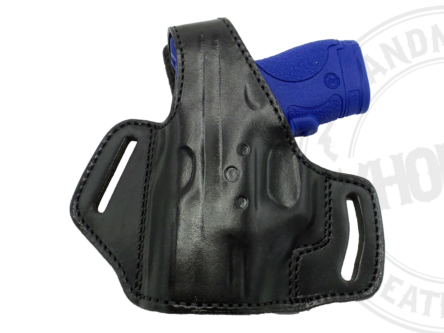 OWB Thumb Break Leather Belt Holster Fits Glock 43 w/ Crimson Trace