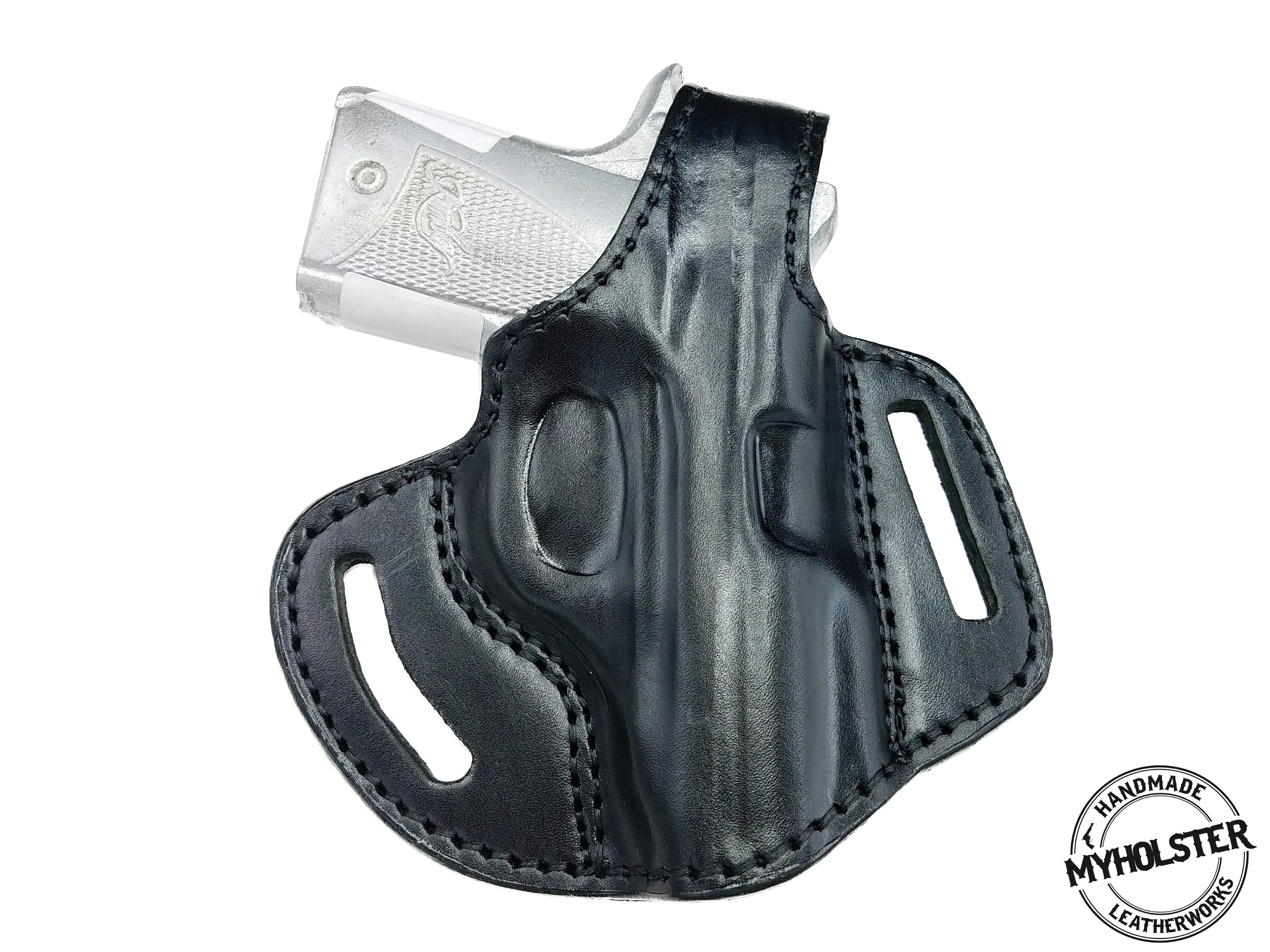 Right-Hand OWB Leather Thumb Break Holster For NAA Guardian 32ACP (MyHolster)