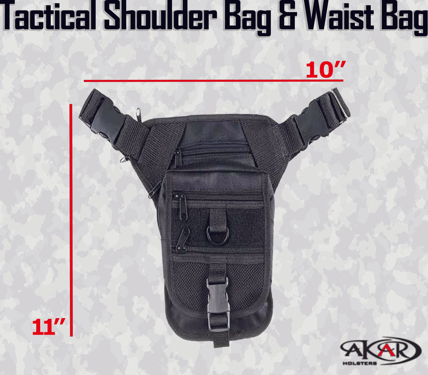 Any GLOCK W/STREAMLIGHT | Multi Functional Advanced Tactical Shoulder/ Waist Bag for Concealed Gun Carry-Fanny Pack
