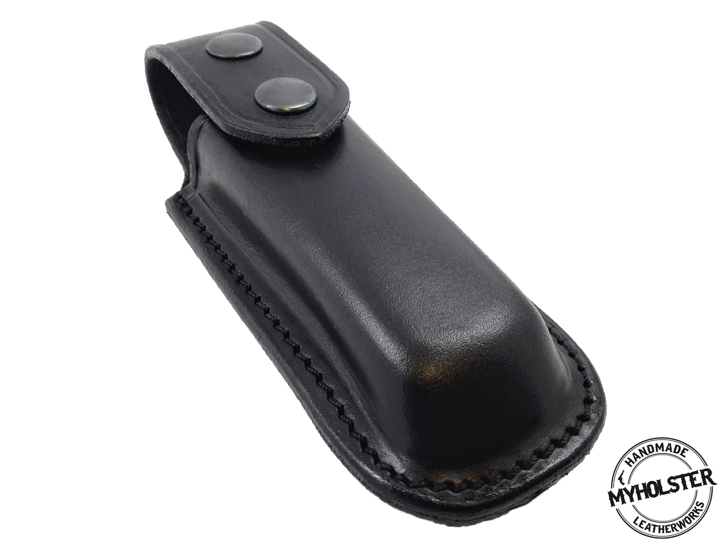 OWB Universal Leather Magazine Pouch w/Snap Holster Fits 9mm, .40 , .45 calibers