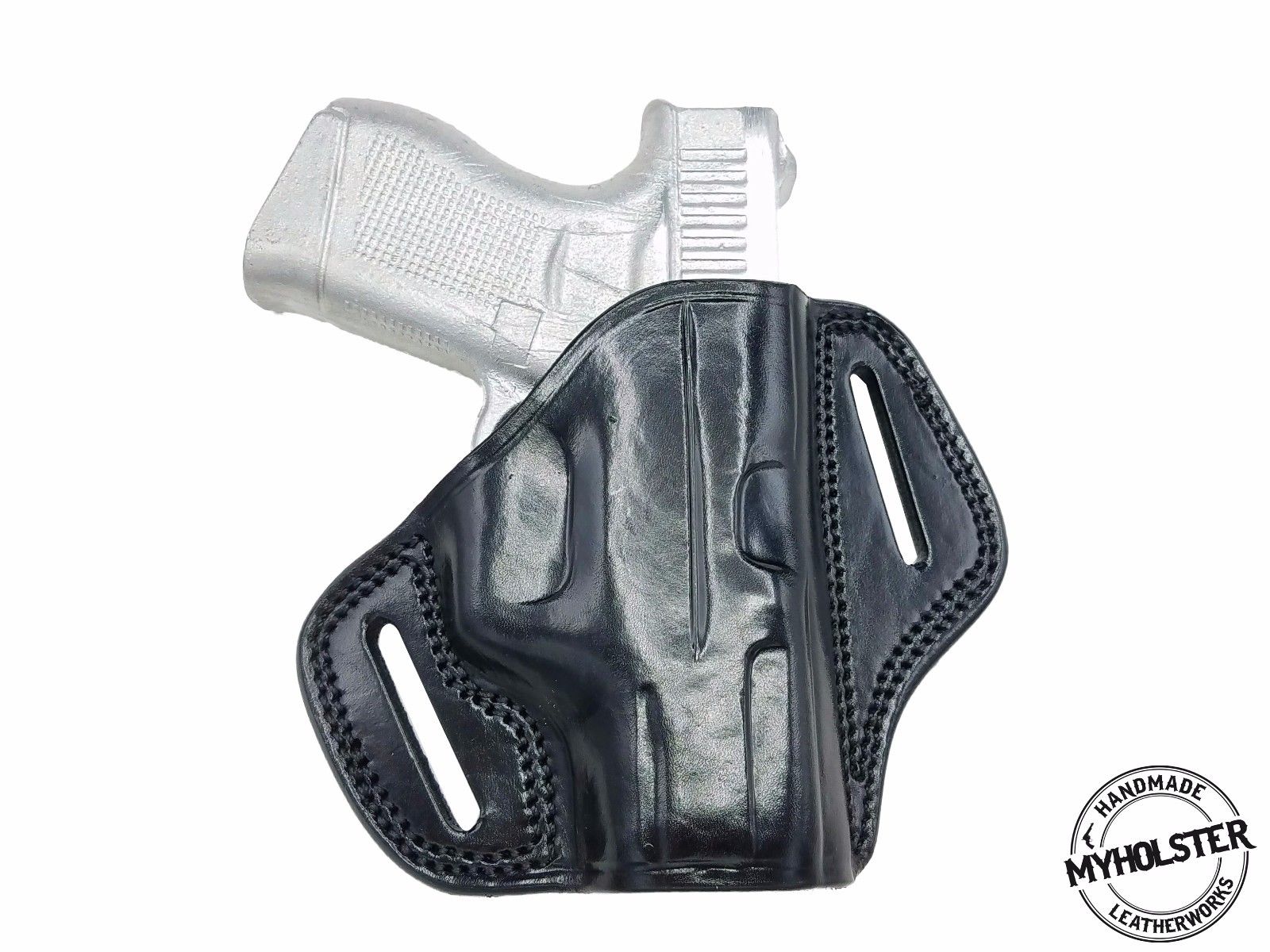 OWB Open Top Leather Holster For EAA SAR B6C 3.8" - Right-Hand Belt Holster Concealable