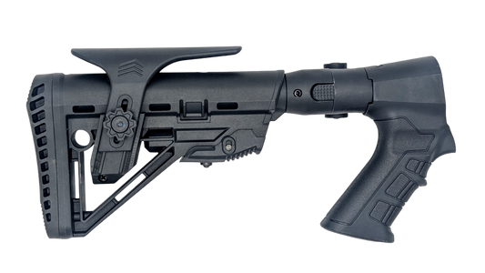 Folding Tactical Shotgun Stock with Adjustable Length, Cheek Rest, Buttpad, and Pistol Grip, Collapsible Compatible with Emperor Arms Cobra12 Mag Fed Shotgun - Shortie