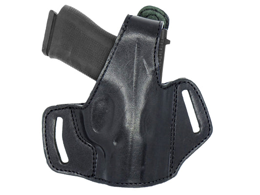 Black Premium OWB Leather Belt Holster – Secure, Durable & Comfortable Fits Taurus PT 24/7