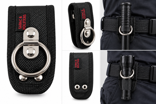 Nylon Duty Belt Key Holder 1.5" Metal Key Ring Keeper Fits 1.75" Belt Black