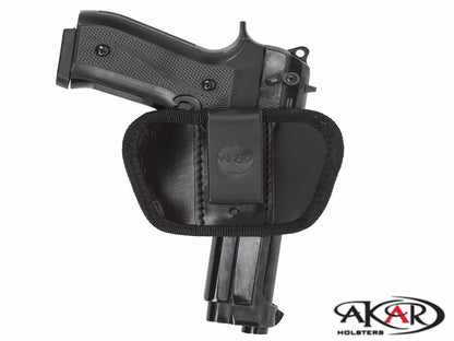 IWB/OWB Leather Belt Holster | Ambidextrous with Clip & Belt Slots Compatible w/ Smith & Wesson SW99