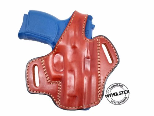OWB Thumb Break Leather Belt Holster fits Smith & Wesson M&P Shield Plus