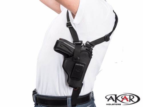Right Hand Vertical Carry Shoulder Holster Fits Smith & Wesson M&P Shield Plus