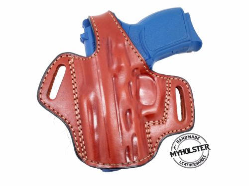 OWB Thumb Break Leather Belt Holster fits Smith & Wesson M&P Shield Plus