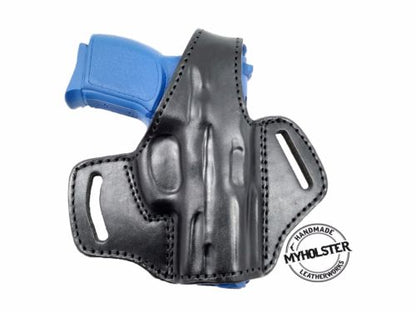 OWB Thumb Break Leather Belt Holster fits Smith & Wesson M&P Shield Plus