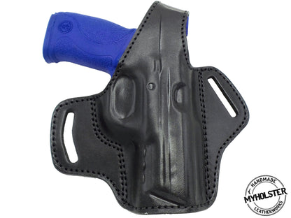 OWB Thumb Break Leather Belt Holster Compatible w/ Springfield Armory XD-40 4"