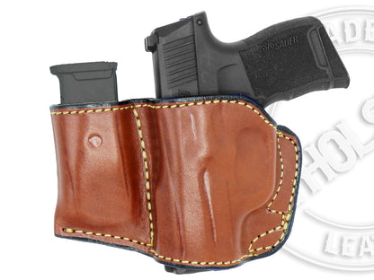 IWI Masada Slim Holster and Mag Pouch Combo - OWB Leather Belt Holster