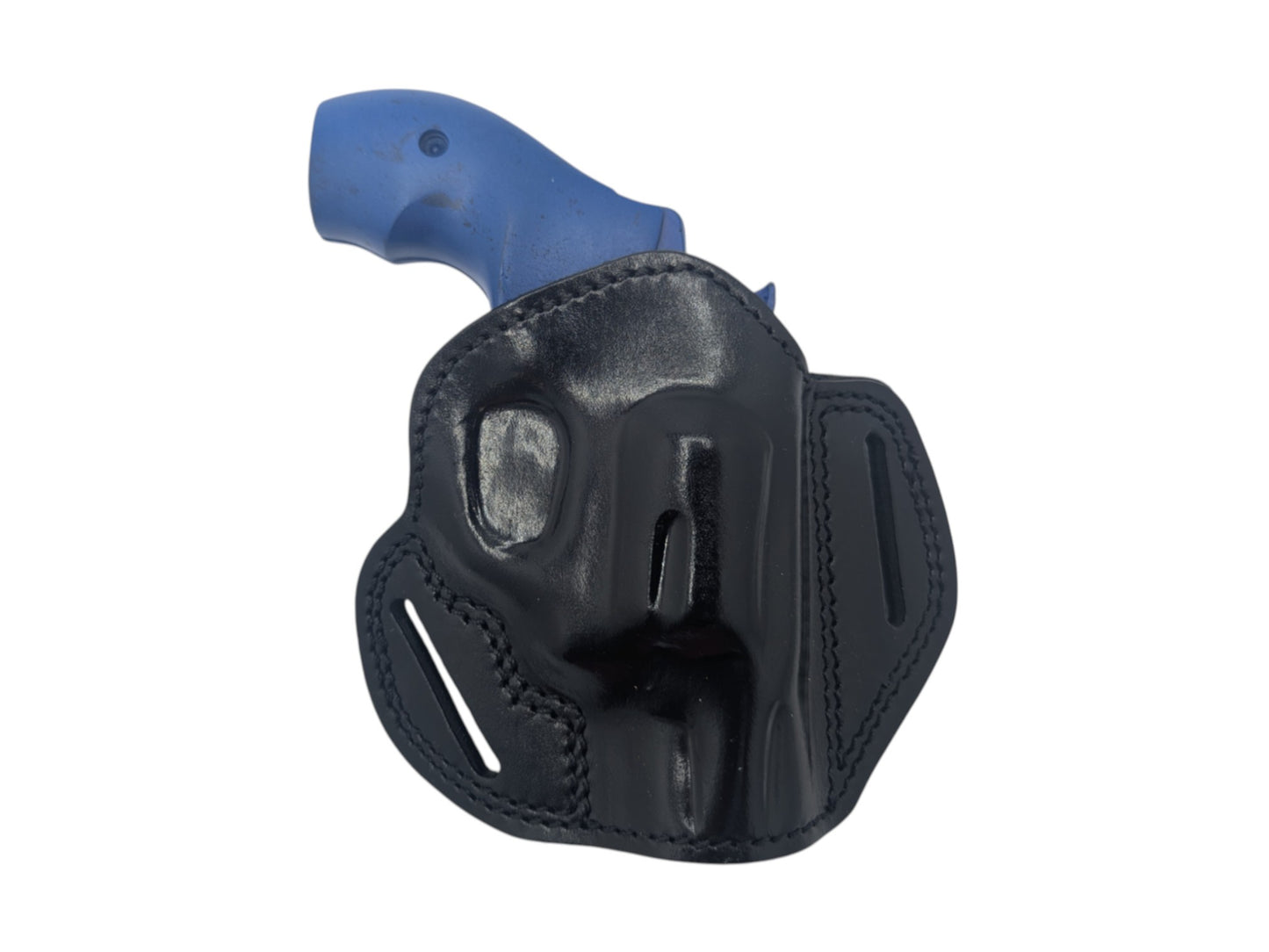 OWB Open Top Concealable Leather Belt Holster Compatible W/ Smith & Wesson J-Frame Revolver