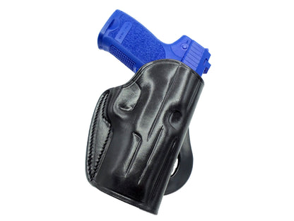 OWB Quick Draw Right Hand Leather Paddle Holster Fits Smith & Wesson 4006
