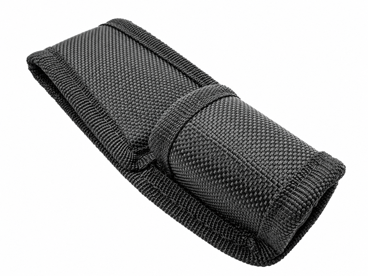 Nylon Flashlight Pepper Spray Multi Tool Belt Holder Open Bottom Black 1.75"