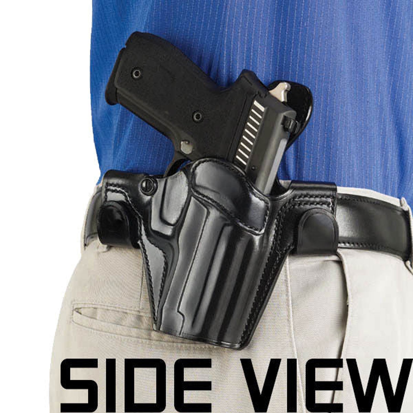 OWB Snap-On Leather Open Top Holster Fits Smith & Wesson 642