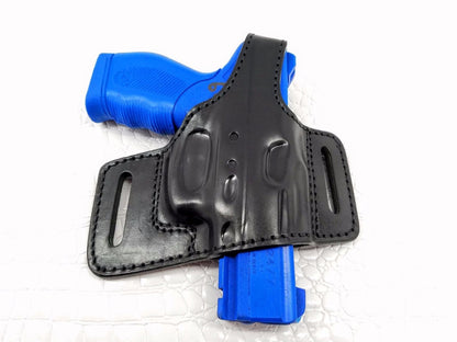 OWB Yaqui Slide Leather Belt Holster – Premium Cowhide | Open-Muzzle Design Compatible w/ Taurus PT709 Slim