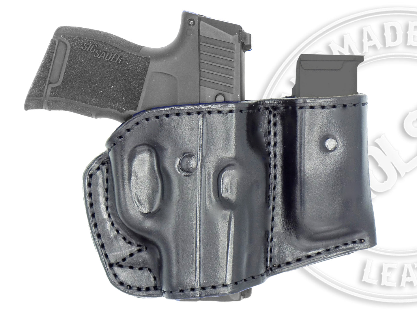 IWI Masada Slim Holster and Mag Pouch Combo - OWB Leather Belt Holster