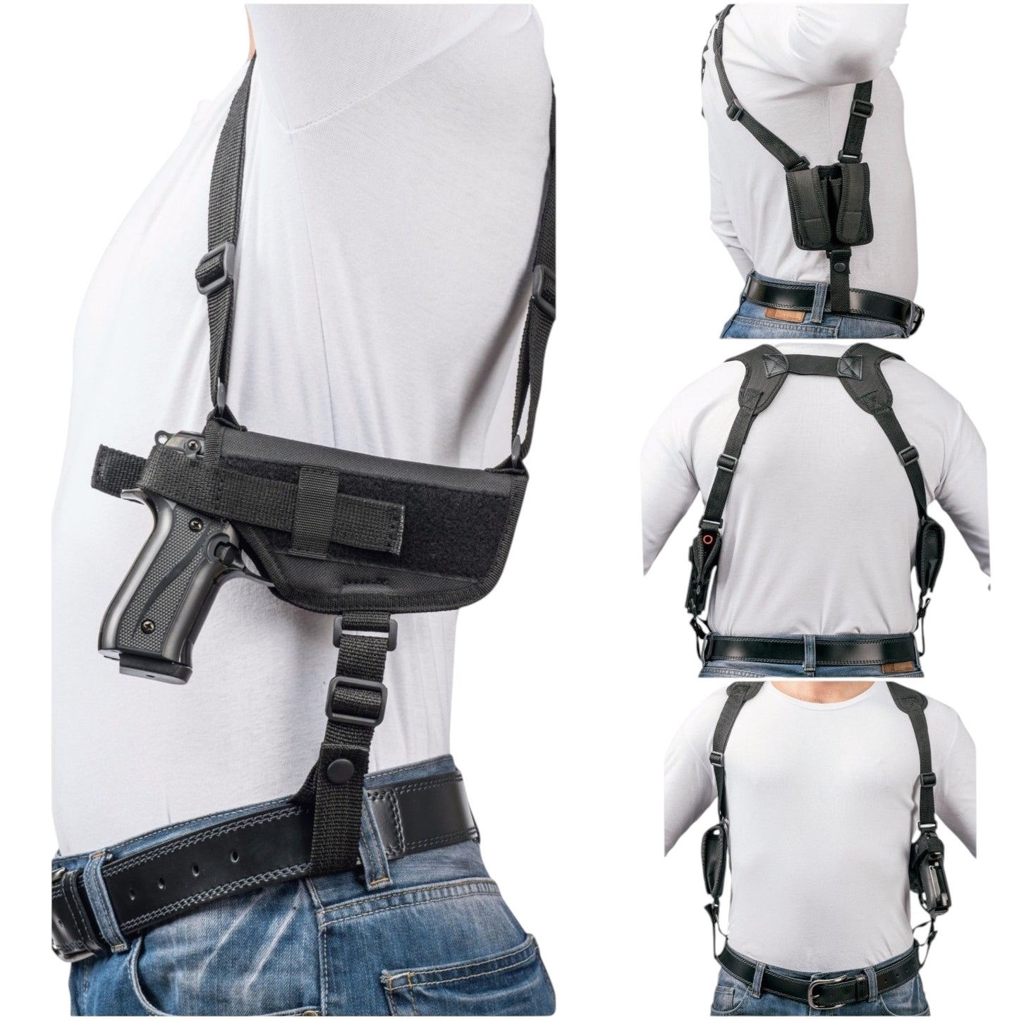 Horizontal Nylon Shoulder Holster with Double Magazine Pouch Fits  Shadow Systems XR920