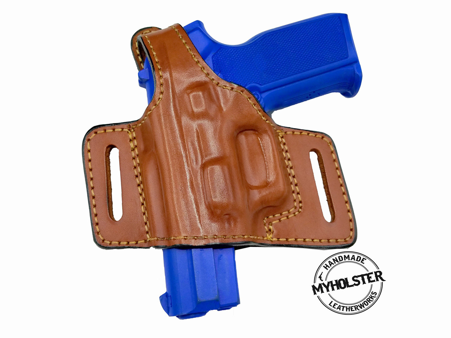 OWB Quick Draw Leather Slide Holster with Thumb Break – Premium Cowhide for Secure & Fast Access Fits Smith & Wesson M&P  M2.0 9,40 4.25"