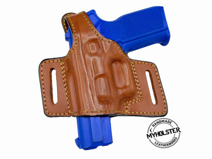 OWB Quick Draw Leather Slide Holster with Thumb Break – Premium Cowhide for Secure & Fast Access Fits Smith & Wesson M&P  M2.0 9,40 4.25"