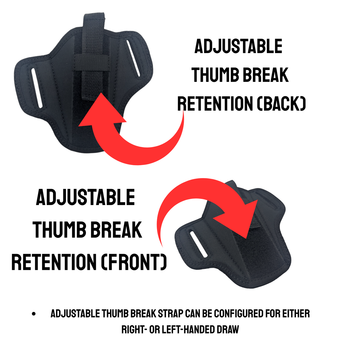 Ambidextrous OWB Holster  Thumb Break Open Muzzle Nylon Belt Holster Fits Beretta Cougar 9000