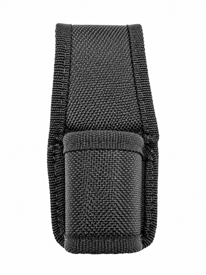 Nylon Flashlight Pepper Spray Multi Tool Belt Holder Open Bottom Black 1.75"