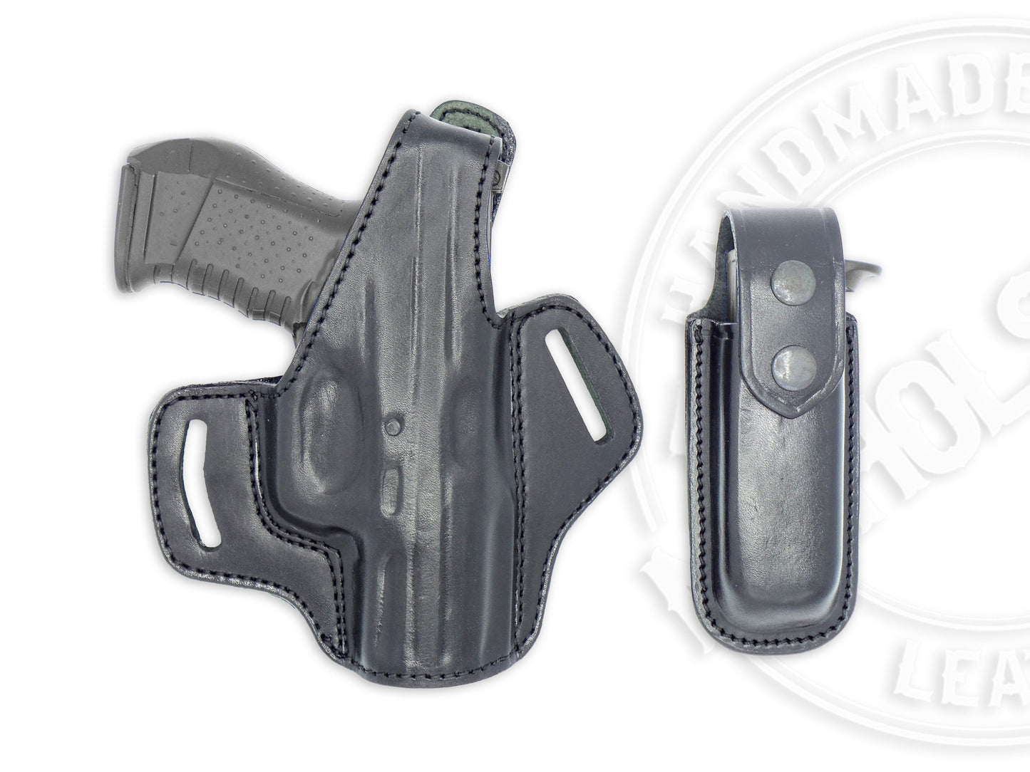 Glock 20 Gen 1 - 5  OWB Thumb Break Leather Belt Holster | Choose your Color and Hand