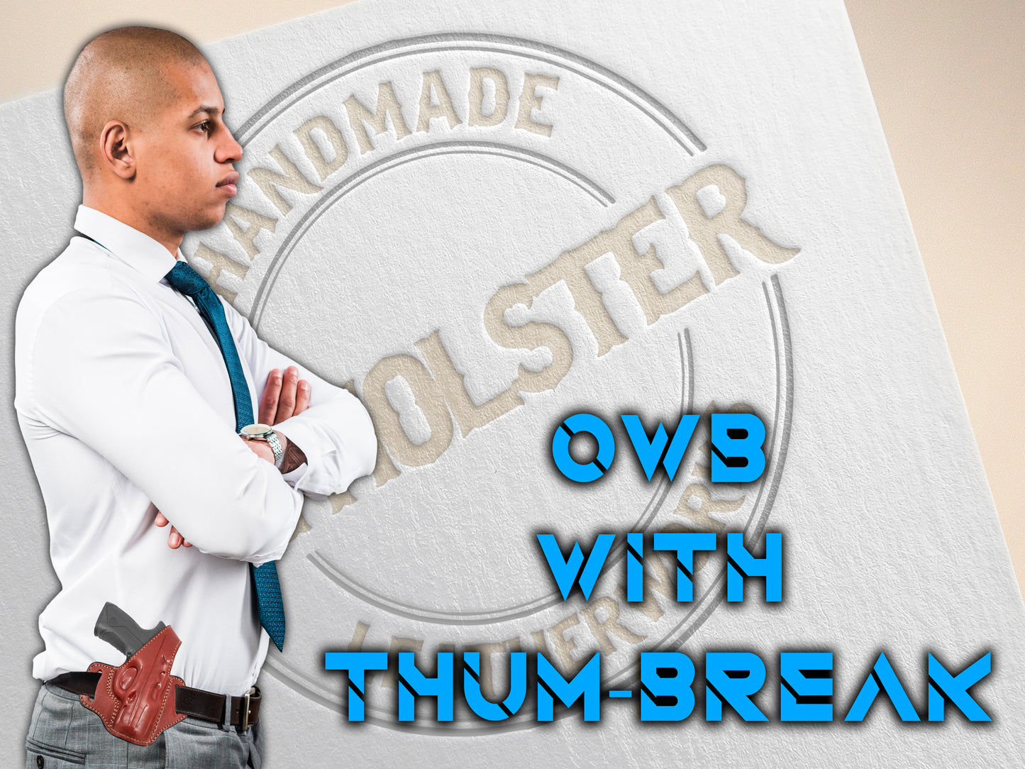 Premium OWB Leather Belt Holster – Secure, Durable & Comfortable Fits GLOCK 44