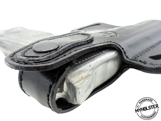 OWB Thumb Break Leather Belt Holster Compatible w/ Springfield Armory XD-40 4"