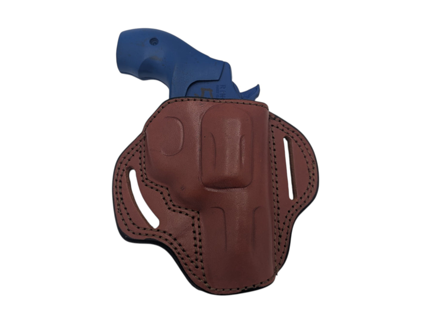 OWB Open Top Concealable Leather Belt Holster Compatible W/ Smith & Wesson J-Frame Revolver