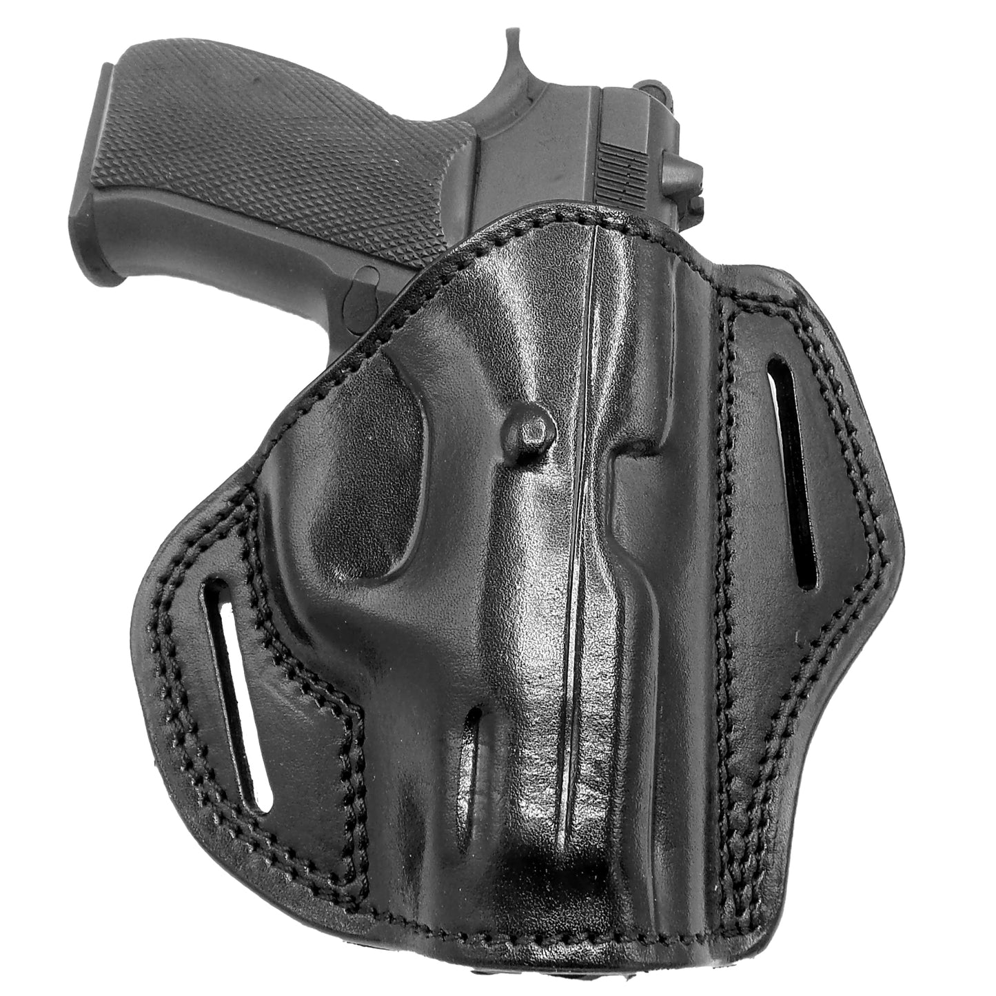 OWB Open Top Concealable Leather Belt Holster Compatible with Ruger P90