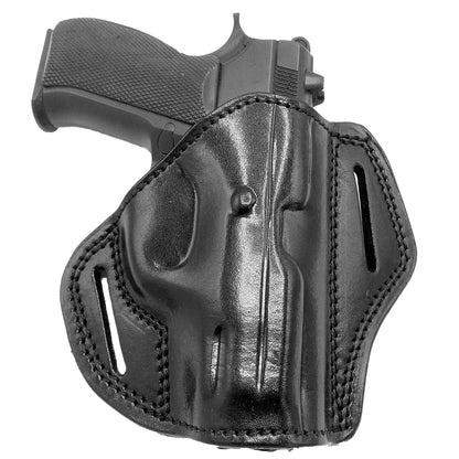 OWB Open Top Concealable Leather Belt Holster Compatible with Ruger P90